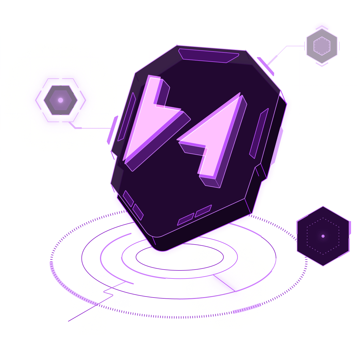 Floating shield with zeta ai logo on it