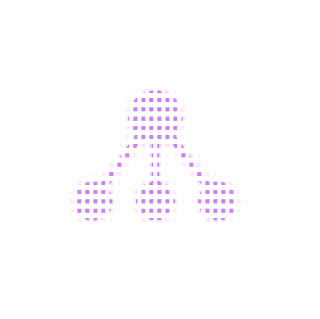 A pixeled image of a purple icon with nodes connected to each other.