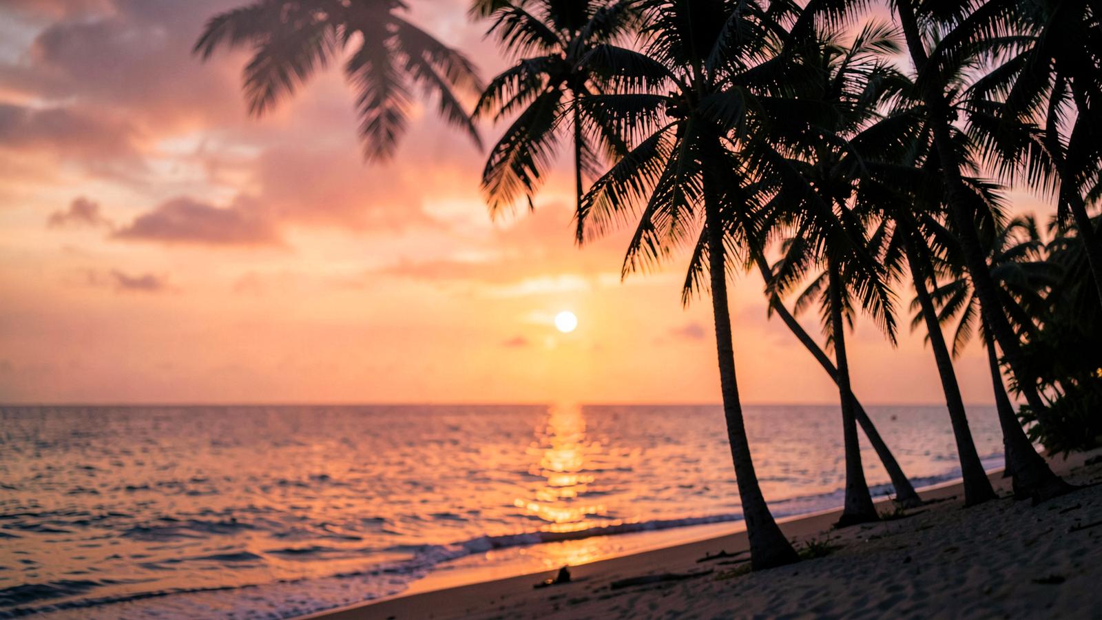 Palm trees at sunset over the sea – Zeta AI